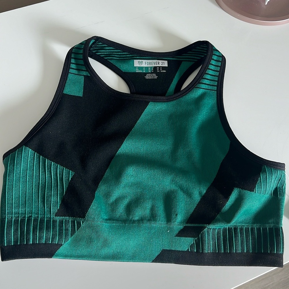 Abstract Seamless Longline Sports Bra